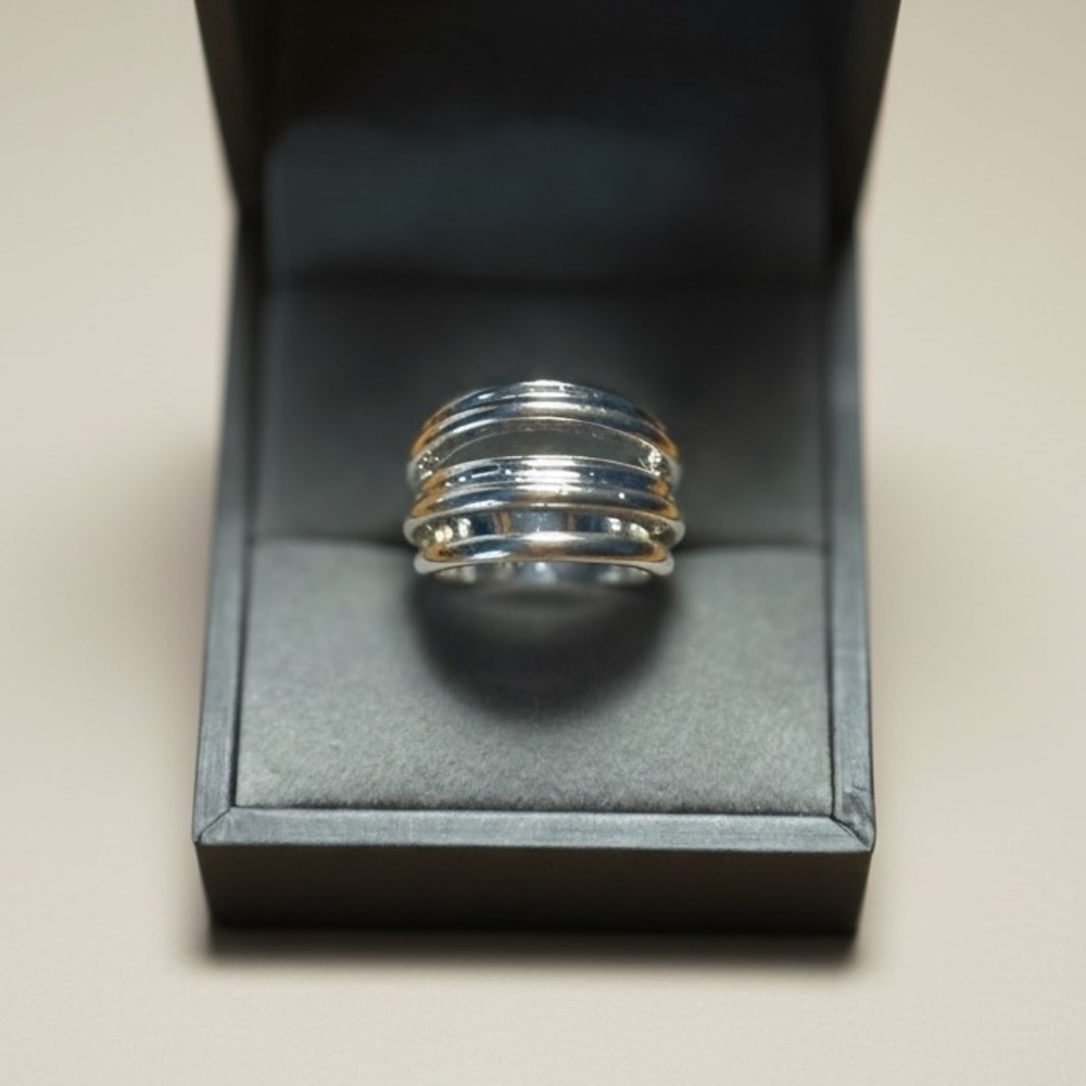 💍 High Quality Silver Plated Triple Band Ring • Size 8 • NWOT